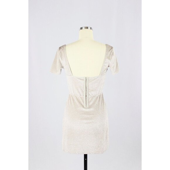 LA SENZA Grey Velvet Glitter Padded Sweetheart Corset Mini Dress, Size S - Picture 3 of 14